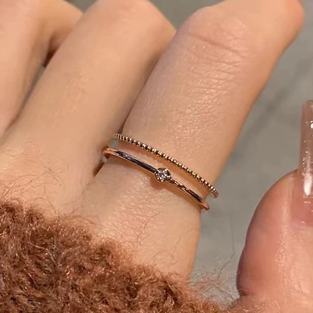 Tinseltown-Rhinestone Layered Open Ring