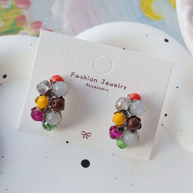 Dashiro-925 Sterling Silver Bead Stud Earring