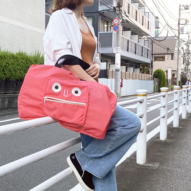 SMILER-Travel Monster - Foldable Travel Tote Bag Pink-One Size
