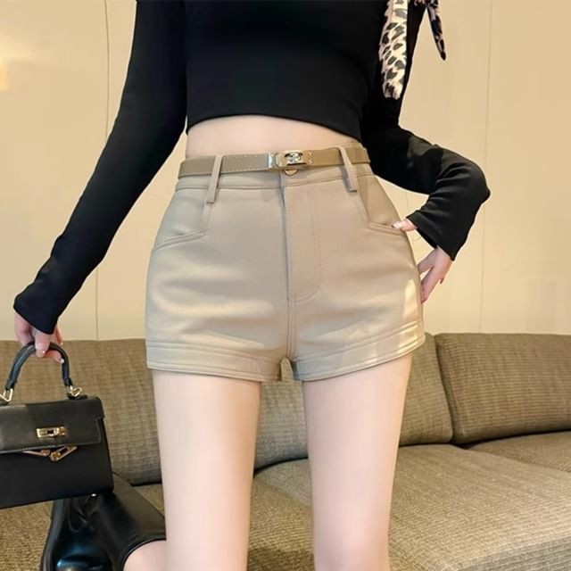 Dragan Pulse-High Waist Plain Shorts