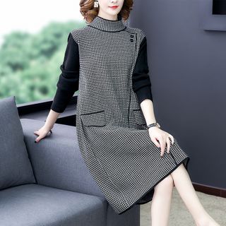 houndstooth sweater dress