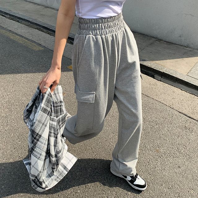 DEEPNY-Wide-Leg Cargo Sweatpants
