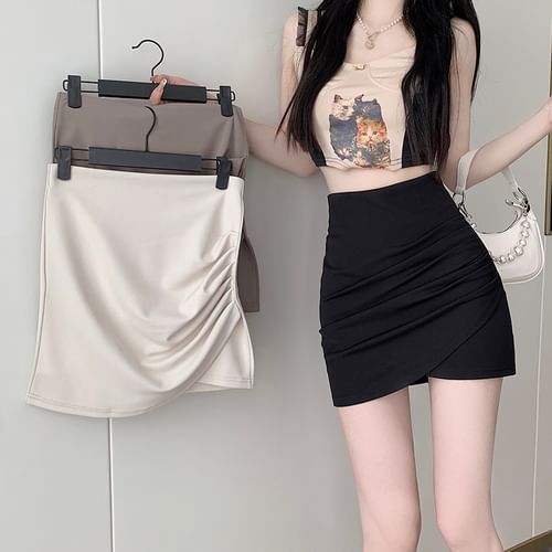 Mini pencil wrap skirt hotsell