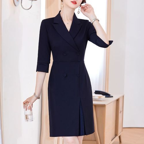 Hi-Lo Fashion 36214 Stripe Formal Style (S) Blazer Dress , 55% OFF