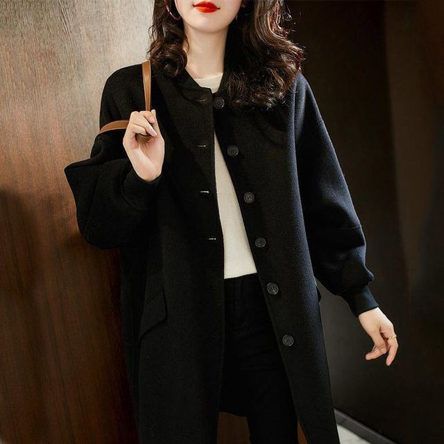 Everose-Single-Breasted Long Coat