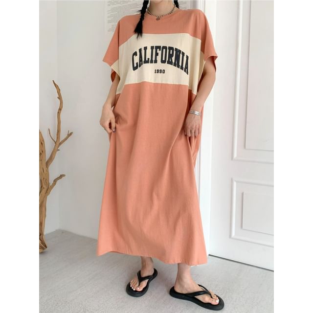 Chubby Girl - Plus Size Short-Sleeve Lettering Loose-Fit Maxi Dress | YesStyle Chubby Girl - Plus Size Short-Sleeve Lettering Loose-Fit Maxi Dress | YesStyle