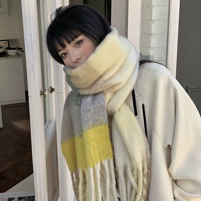 Pompabee-Paneled Scarf