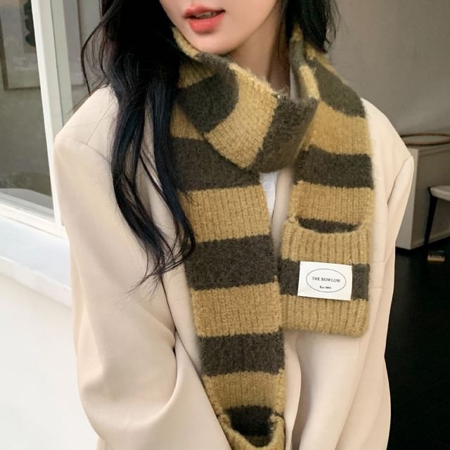 Nikifa-Striped Light Knit Scarf