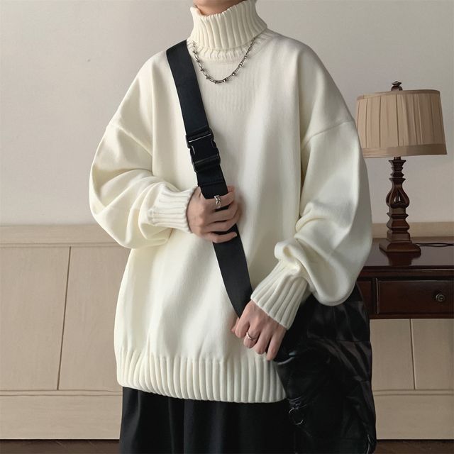 emeisa-Turtleneck Plain Sweater