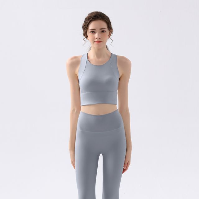 Set: Plain Sports Bra Top + Plain Yoga Pants