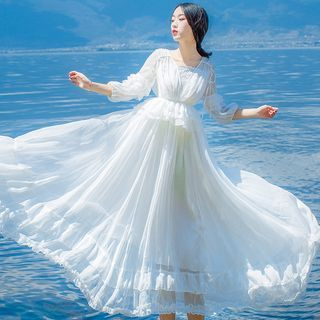 macy's formal white dresses Joyfolie Girls Macy Maxi Boho Dress in Cream | Bohemian Flower Girl
