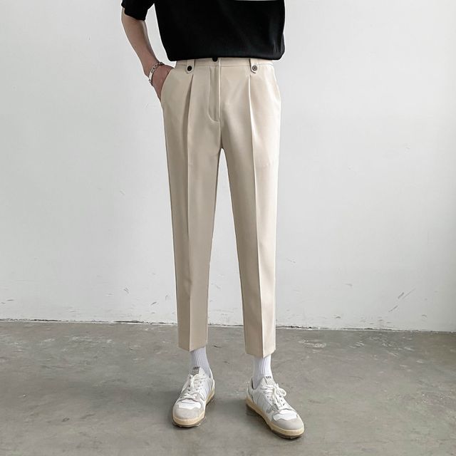 Remeefa - Cropped Tapered Dress Pants | YesStyle
