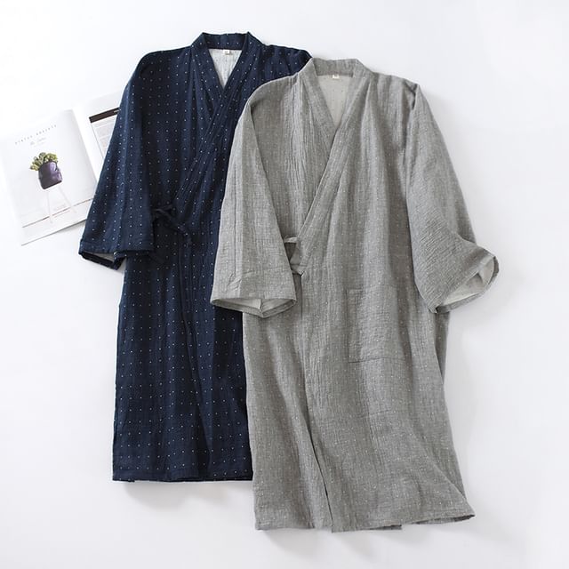 Dazzli-Dotted Kimono Pajama Robe