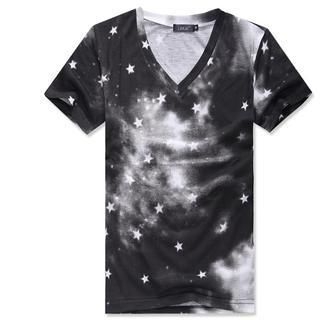 JVR - Star-Print V-Neck T-Shirt | YesStyle