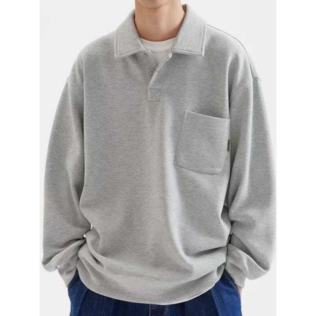 Real Boy-Collar Pocket Detail Sweatshirt