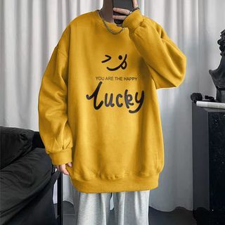 Crew Neck Smiley Face Sweatshirt