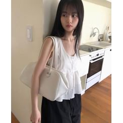 Short-Sleeve Peter Pan Collar Babydoll Top