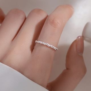 Parskletie-Textured S925 Sterling Silver Open Ring