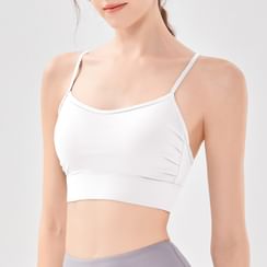 Halter-Neck Plain Sports Bra