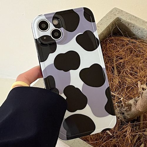 Pixel Dream Cow Print Phone Case iPhone 14 Pro Max 14 Pro