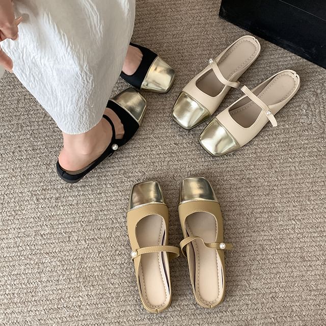 SouthBay Shoes-Square Cap Toe Mary Jane Mules