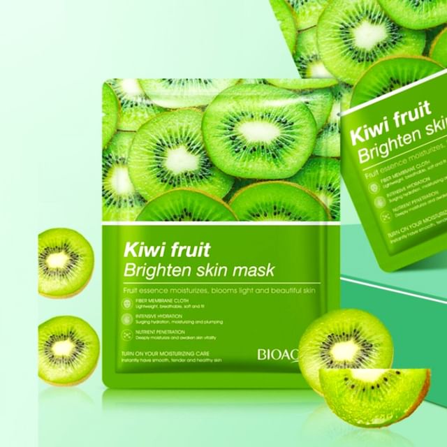 BIOAQUA-Kiwi Fruit Brighten Skin Facial Mask - Máscara Facial Iluminadora de Kiwi-1 Unid