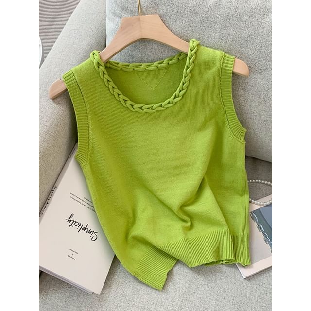 Dragan Pulse-Braided Knit Tank Top