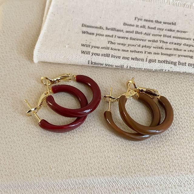 Panda Dama-Glaze Alloy Hoop Earring
