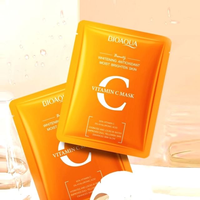 BIOAQUA-Whitening Antioxidant Vitamin C Mask - Máscara Facial Clareadora Antioxidante com Vitamina C-1 Unid