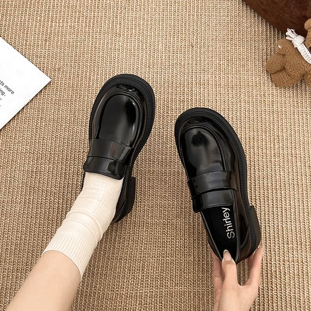 Nikao-Platform Chunky Heel Loafers