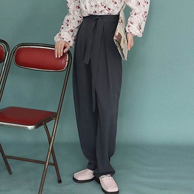 tie waist business pants