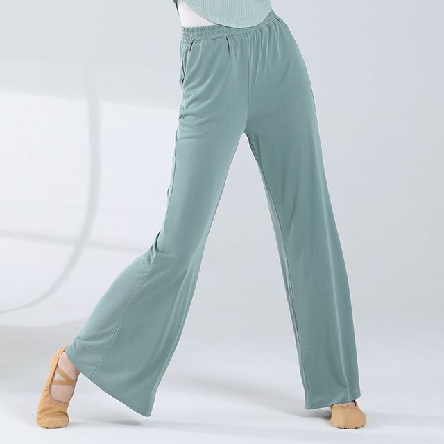 femmal-High Rise Plain Wide Leg Pants