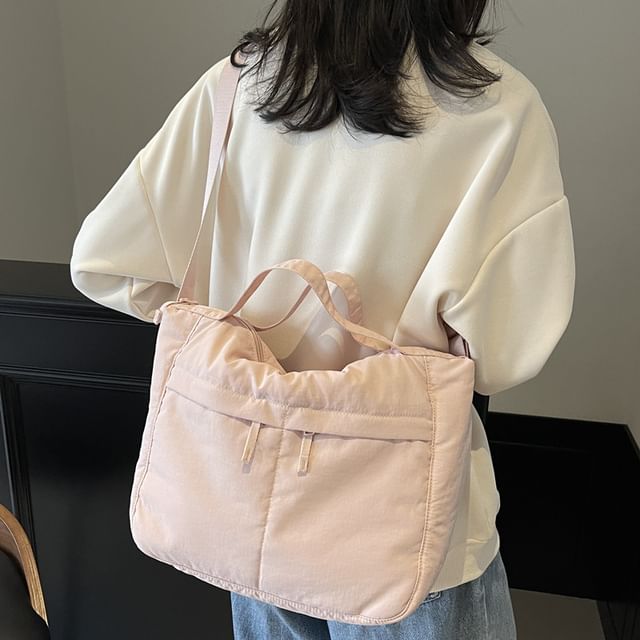 Melois-Plain Nylon Tote Bag