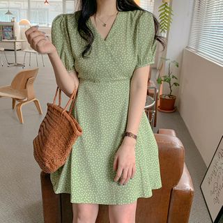 short puff sleeve dress