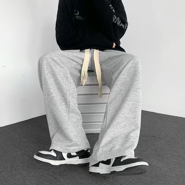 Bay Go Mall-Drawstring Waist Straight Leg Sweatpants