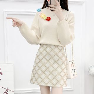 embroidered sweater skirt