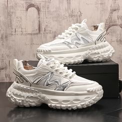 Lettering Tongue Platform Sneakers