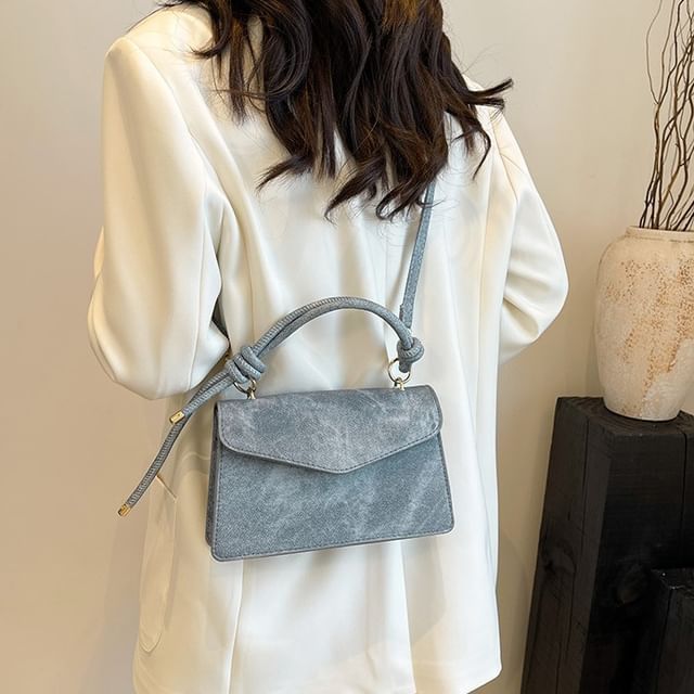 NewTown-Top Handle Flap Crossbody Bag