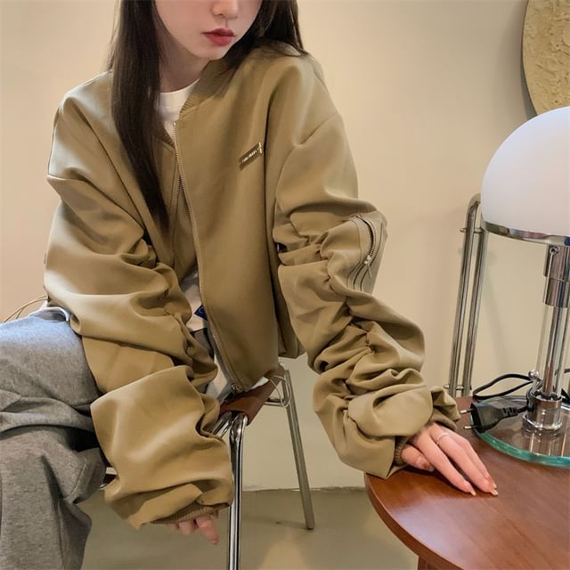 Alfie-Plain Zip Bomber Jacket
