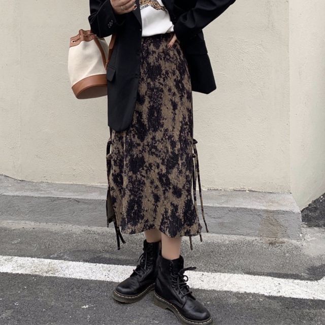 Lady Jean Tie Dye Corduroy Midi Skirt YesStyle