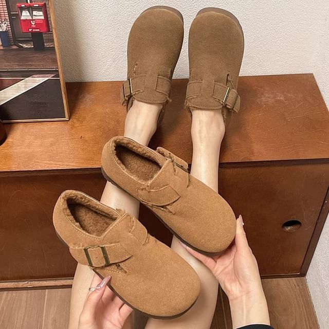 Jyote Buckled Fleece Lined Slip Ons YesStyle
