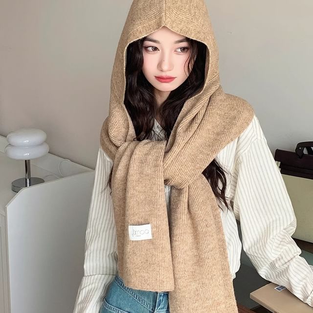 Pompabee - Plain Hooded Scarf | YesStyle