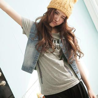 Tokyo Fashion Suspenders-Print T-Shirt | YesStyle