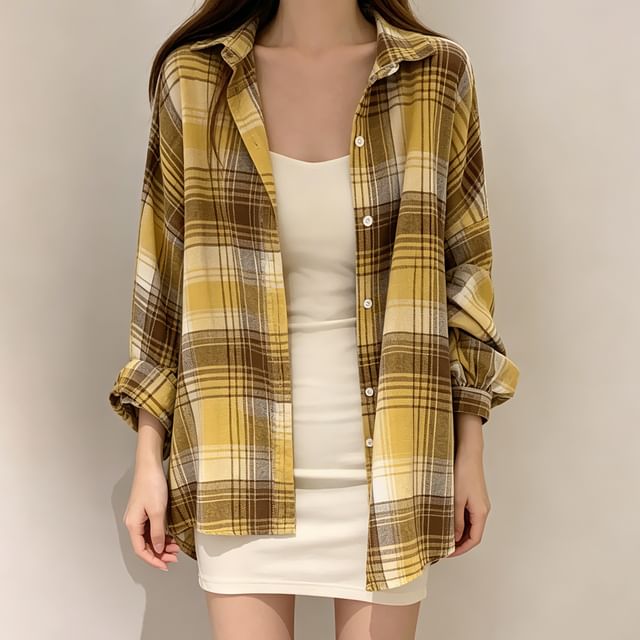 Sisyphi-Long-Sleeve Plaid Shirt