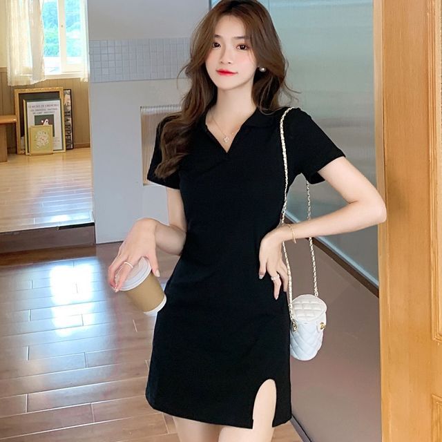 Enpheriado - Short-Sleeve V-Neck Plain Mini Bodycon Dress | YesStyle Enpheriado - Short-Sleeve V-Neck Plain Mini Bodycon Dress | YesStyle