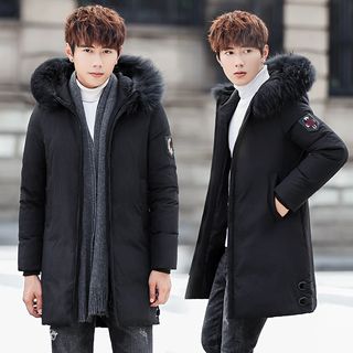 faux fur hood padded jacket