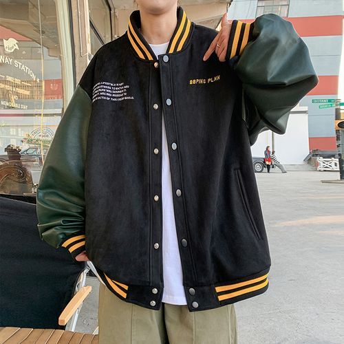 Letter Embroidered Baseball Jacket