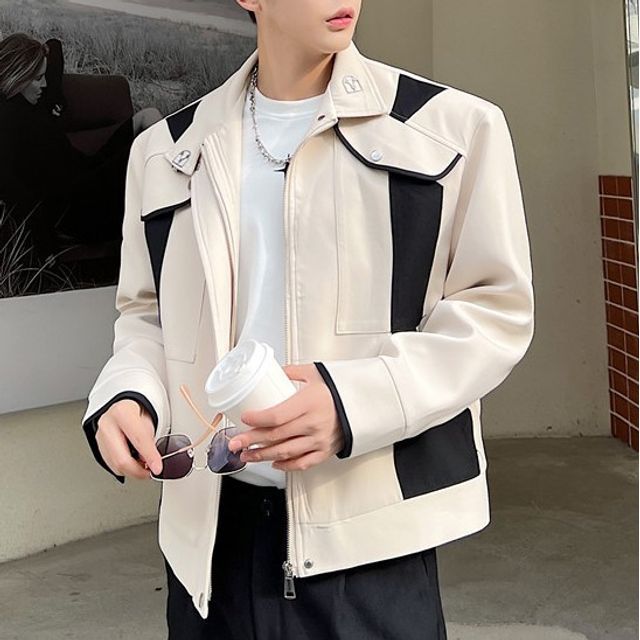 ravewider-Striped Zip Jacket
