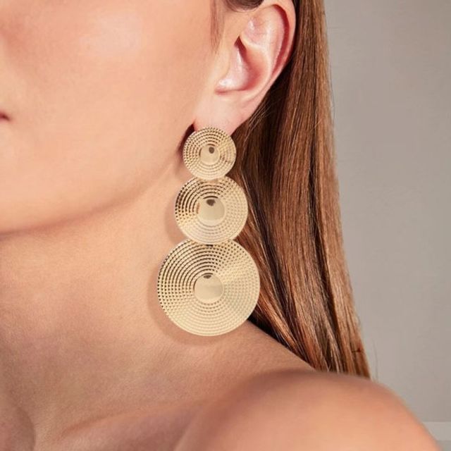 Sharkkira-Disc Alloy Dangle Earring