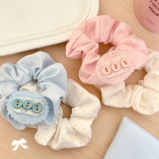 Bohod-Ruffle Hair Scrunchie Set